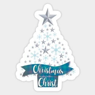 Christmas Begins with Christ Christmas Tree Sticker